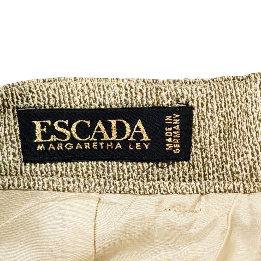 Vtg Escada Margaretha Ley Pant 26/27 Women Gold Metallic Wide Leg Pleats Germany - Picture 3 of 13